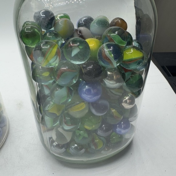 Lot Of 2 Jars Of Assorted Colourful Small Marbles. Fair Condition, Used. 11 Lbs. - Picture 4 of 9